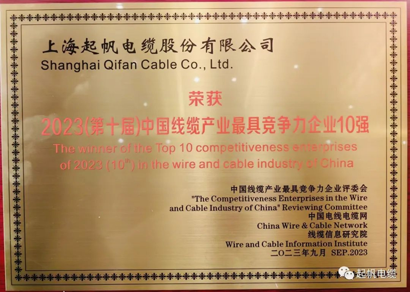 2023年线缆行业最具竞争力企业6 2023年线缆行业最具竞争力企业6